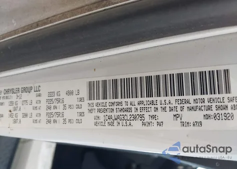 2012 Jeep Wrangler Sport из США, поврежденный, VIN 1C4AJWAG3CL230795